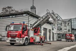 Drehleiter eines Einsatzfahrzeugs 