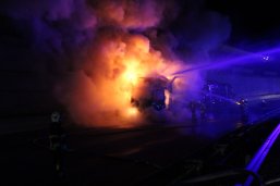 Löschung des LKW Brands bei der B 10