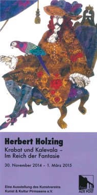 Ausstellungsplakat "Herbert Holzing: Krabat und Kalevala - Im Reich der Fantasie" im Forum ALTE POST