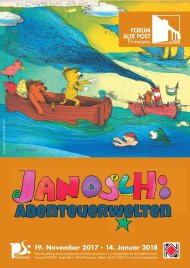 Ausstellungsplakat "Janosch: Abenteuerwelten" im Forum ALTE POST