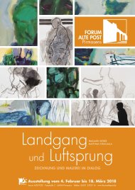 Ausstellungsplakat "Landgang und Luftsprung – Zeichnung und Malerei im Dialog / Irmgard Weber und Matthias Strugalla" im Forum ALTE POST