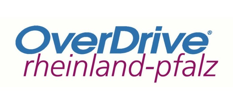 Logo von OverDrive Rheinland-Pfalz in Blau und Dunkelrot