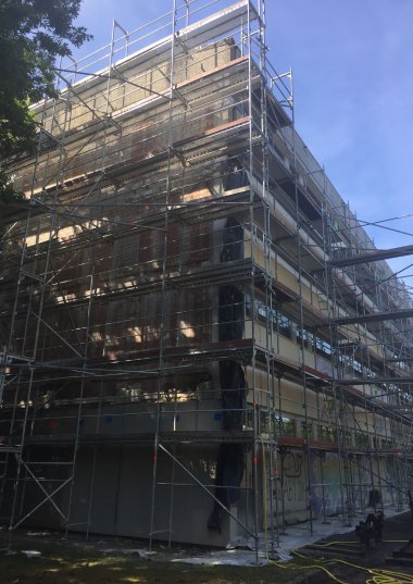 Baustelle Hugo-Ball-Gymnasium Gebäude B Ost- und Nordseite 