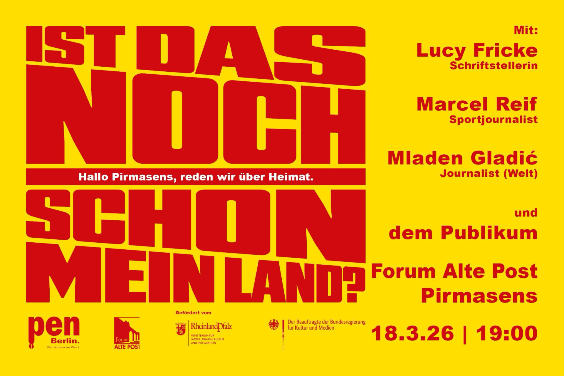 Flyer "Ist das noch/schon mein Land?"