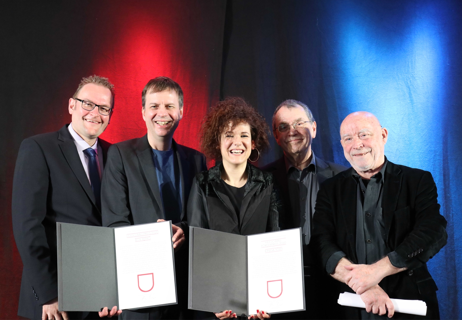 Oberbürgermeister Markus Zwick, Bov Bjerg, Kinga Tóth, Prof. Dr. Thomas Macho, Prof. Alfred Behrens