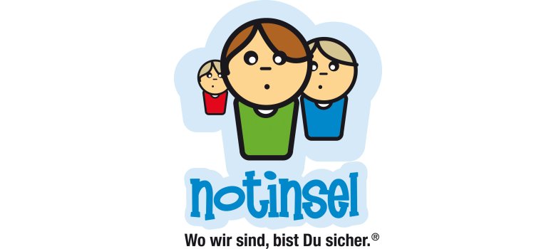 Logo - Notinsel mit Slogan wo wir sind, bist du sicher 