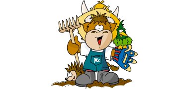 Pilou als Gärtner abgebildet 