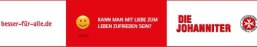 Logo - Johanniter mit Text kann man mit Liebe zum Leben zufrieden sein? 