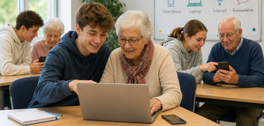 Schüler unterrichten Senioren Schüler unterrichten Senioren
