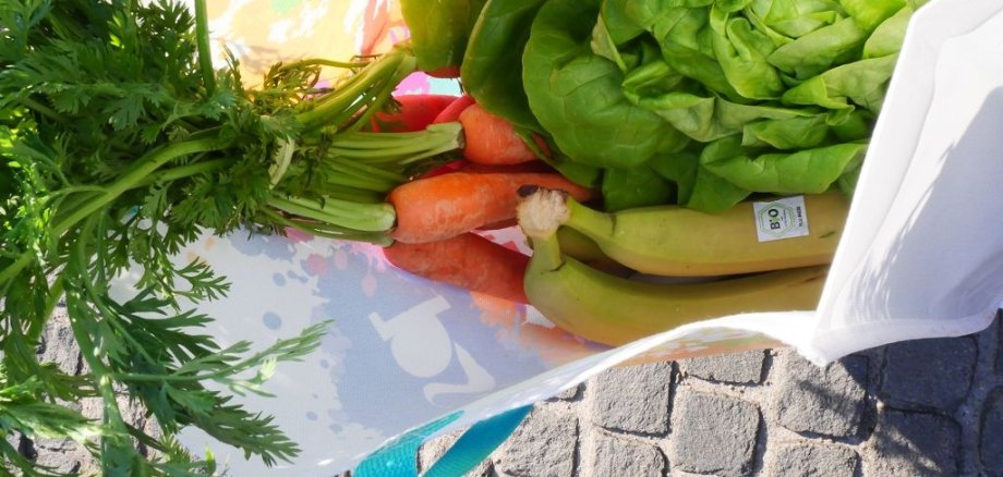 Einkaufstasche mit Einkauf vom Markt