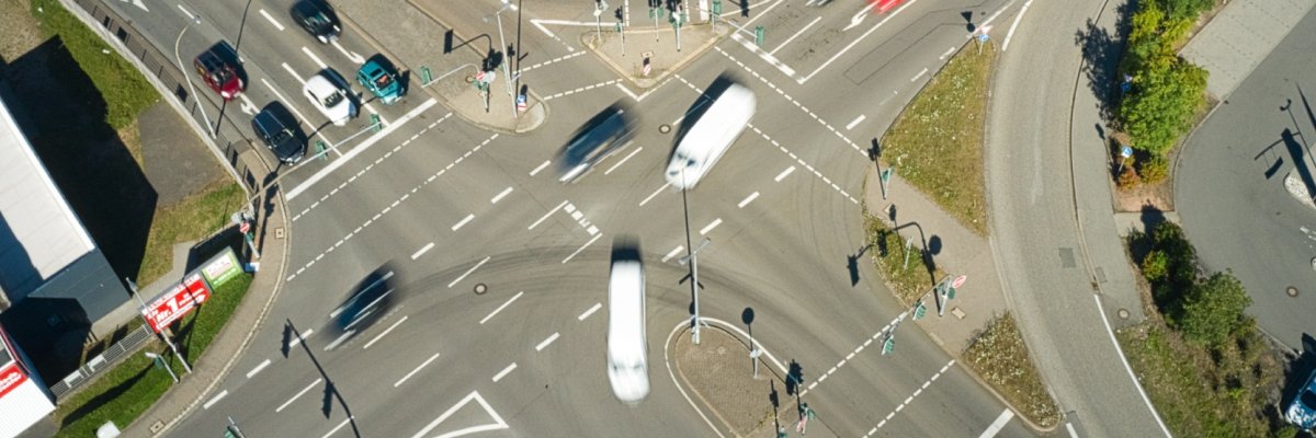 Verkehr Zweibrückerstraße Kreuzung von oben 