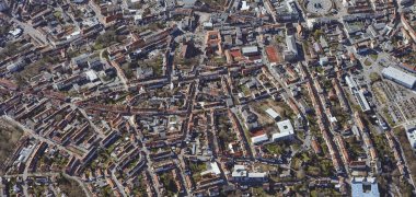 Luftbild des Stadtkerns Pirmasens 