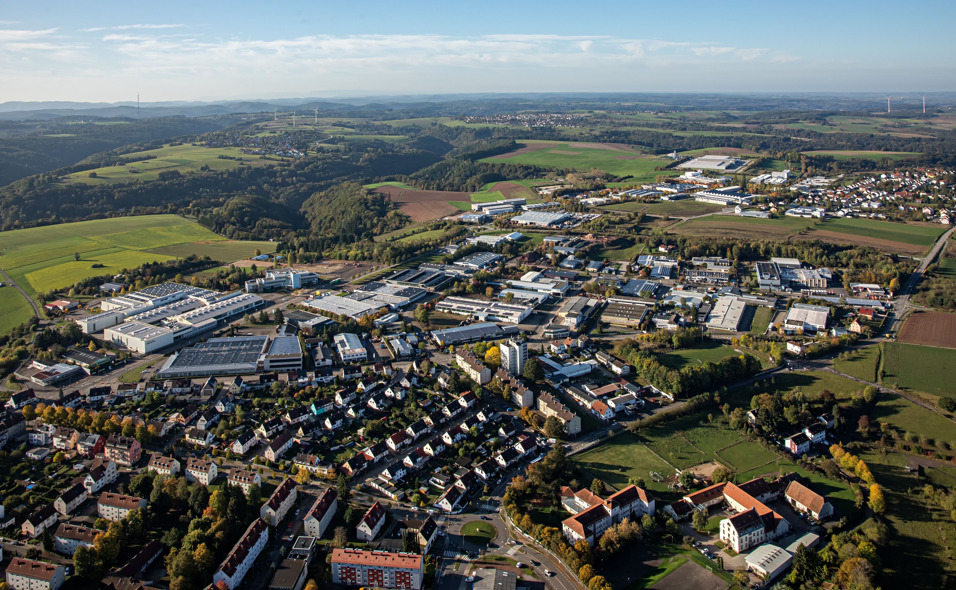 Luftbild von Gewerbegebiet Erlenteich 