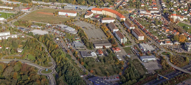Luftbild Gewerbegebiet Husterhöhe Blickrichtung Mississippi Avenue