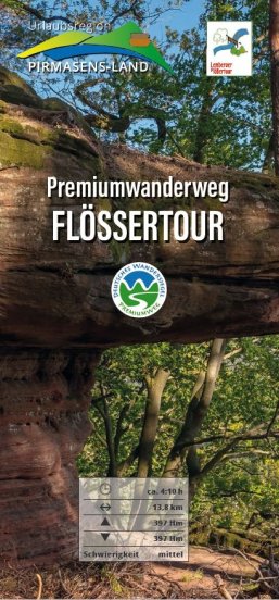 Vorderseite Flyer Flössertour mit Felsen