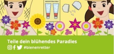 Gelbes Plakat zur Aktion Bienenretter