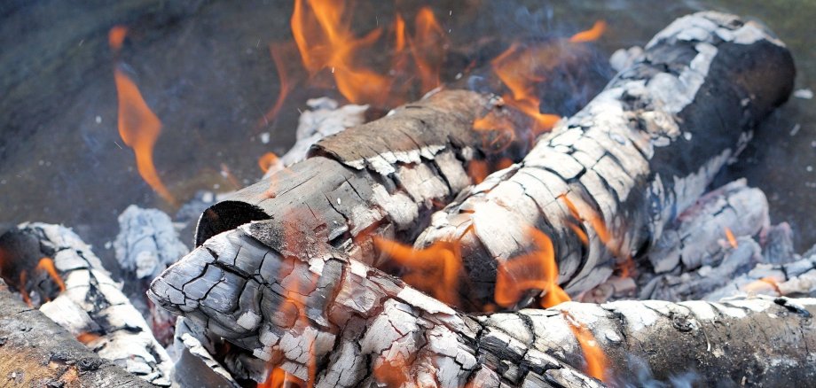 Holzfeuer in einer Feuerschale