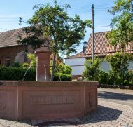 Blick auf Dorfbrunnen Erlenbrunn