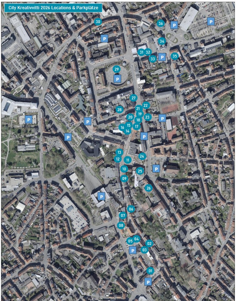 City-Kreativvitti Locations und Parkplätze City-Kreativvitti Locations und Parkplätze